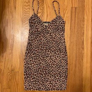 SMALL mini Cheetah print textured bodycon dress